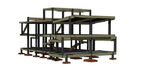 Imagem 3D do projeto PL. Projeto Estrutural Felipe Dircksen