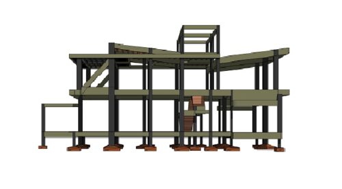 Imagem 3D do projeto PL. Projeto Estrutural Felipe Dircksen